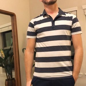 Astronomy Blue Striped Polo Size Medium